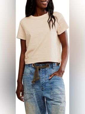 Free People Everyday Stripe Cotton T-Shirt